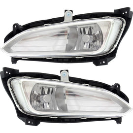 2013–2016 Hyundai Santa Fe Sport Chrome Front Bumper Fog Lights Driving Lamps | OEM Fit