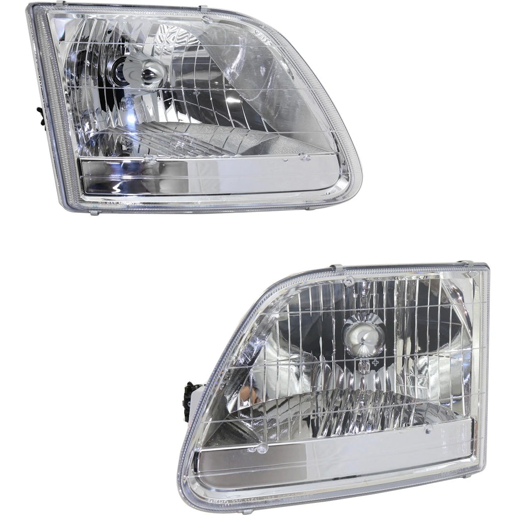 2001–2003 Ford F-150 Headlight Set Left and Right Side Halogen w/ Bulb(s) | OEM Fit