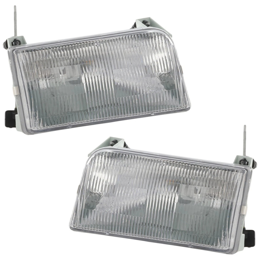 1992–1997 Ford F-150 Headlight Set Left and Right Side Halogen w/ Bulb(s) (Set of 2) | OEM Fit