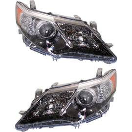 2012–2014 Toyota Camry Headlight Set Black Housing HID Left & Right | OEM Fit