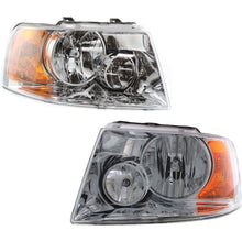 Load image into Gallery viewer, 2003–2006 Ford Expedition Headlight Set Left and Right Side Chrome Halogen w/ Bulb(s) (2-Piece Set) | OEM Fit