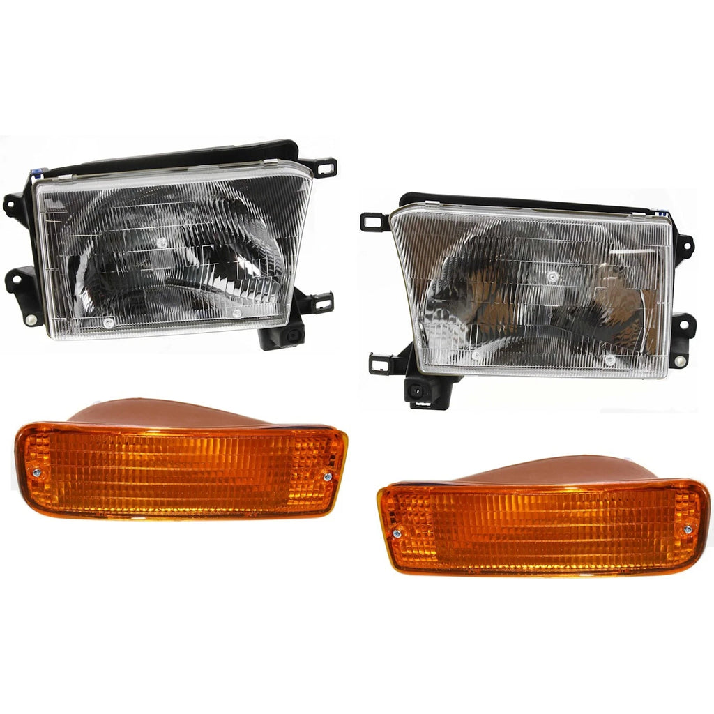 1996–1998 Toyota 4Runner Headlight Set Left and Right Side 4-Piece | OEM Fit