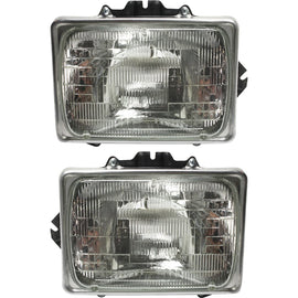 1999–2007 Ford F-250 Super Duty Headlight Set Left and Right Side Halogen w/ Bulb(s) (2-Piece Set) | OEM Fit