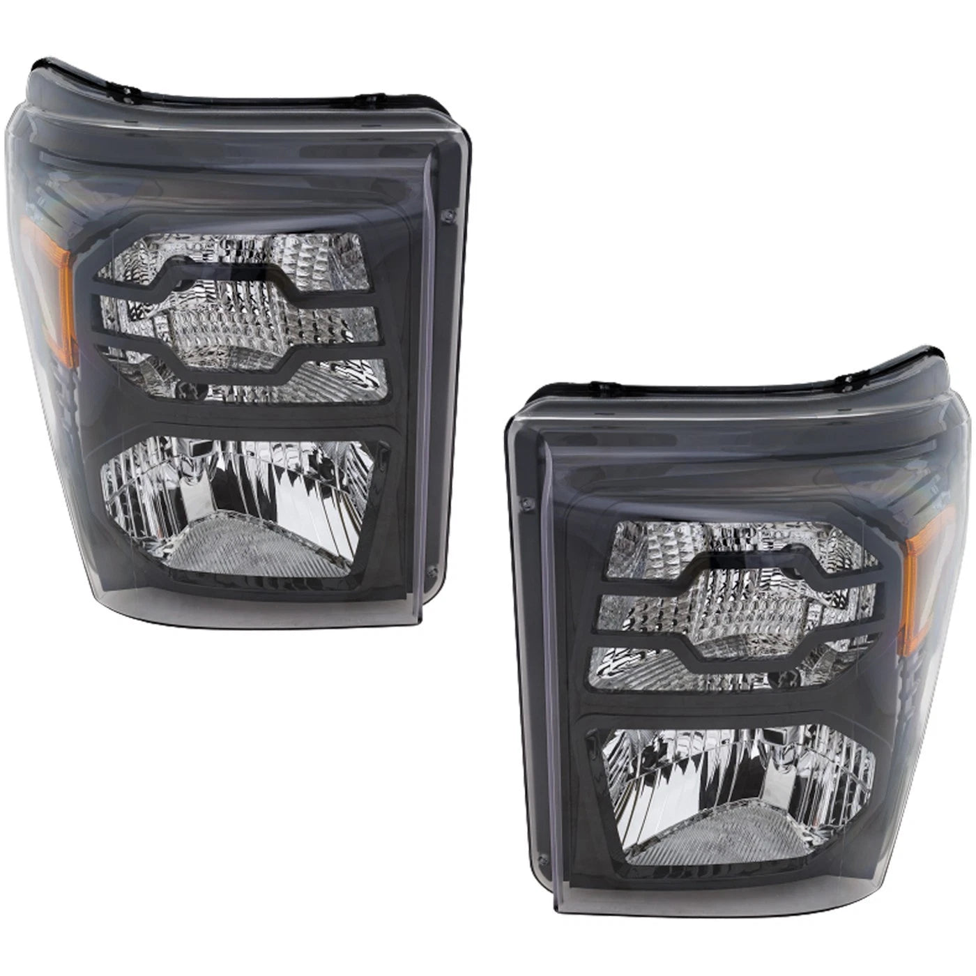 2011–2016 Ford F-250 Super Duty Headlight Set Left and Right Side Black Halogen | OEM Fit