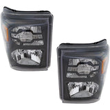 2011–2016 Ford F-250 Super Duty Headlight Set Left and Right Side Black Halogen | OEM Fit