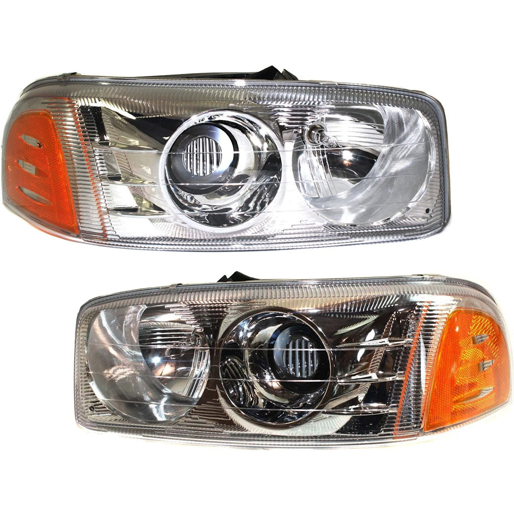 2001–2006 GMC Sierra 1500 Headlight Set LH & RH Halogen with Bulbs | OEM Fit