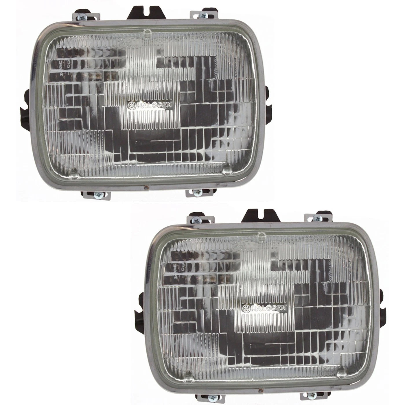 2007–2018 Ford E-350 Super Duty Headlight Set Left and Right Side Halogen w/ Bulb(s) (Set of 2) | OEM Fit
