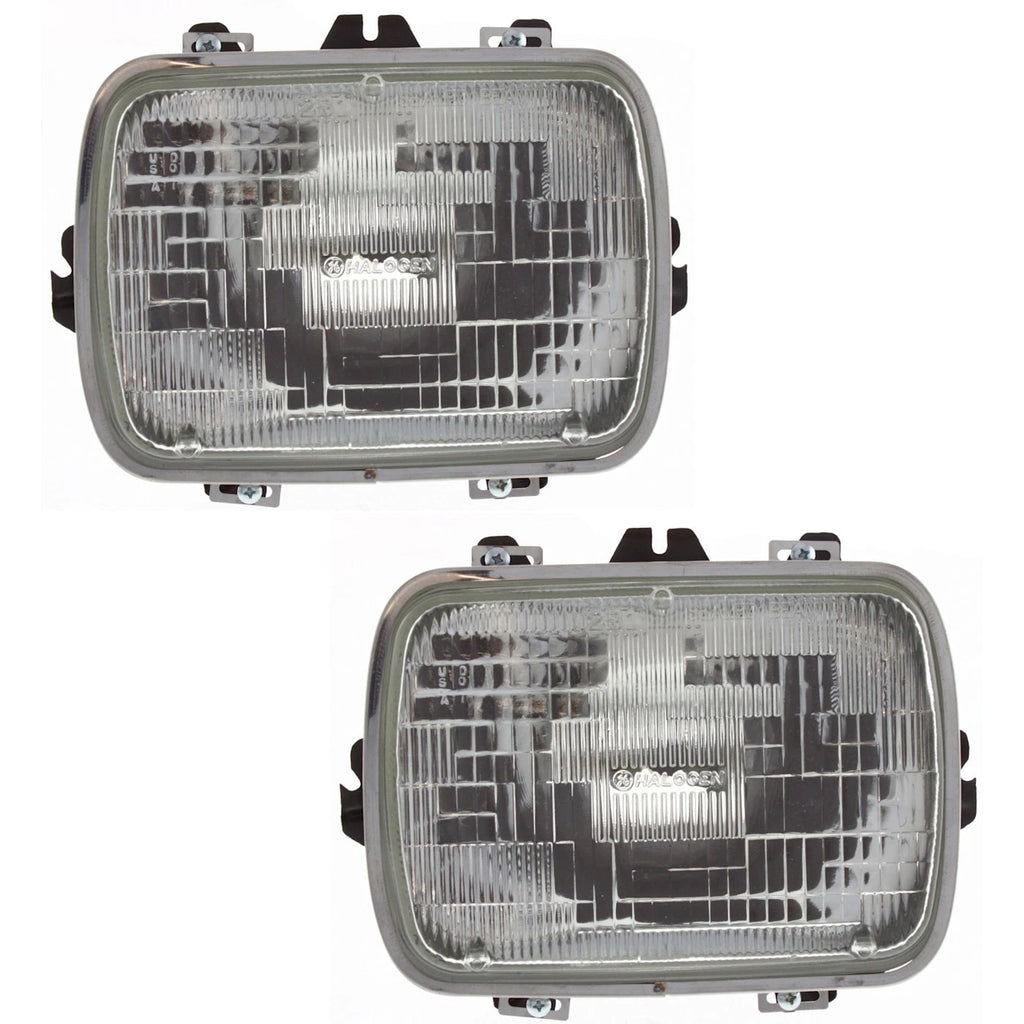 2007–2018 Ford E-350 Super Duty Headlight Set Left and Right Side Halogen w/ Bulb(s) (Set of 2) | OEM Fit