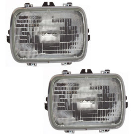 2007–2018 Ford E-350 Super Duty Headlight Set Left and Right Side Halogen w/ Bulb(s) (Set of 2) | OEM Fit