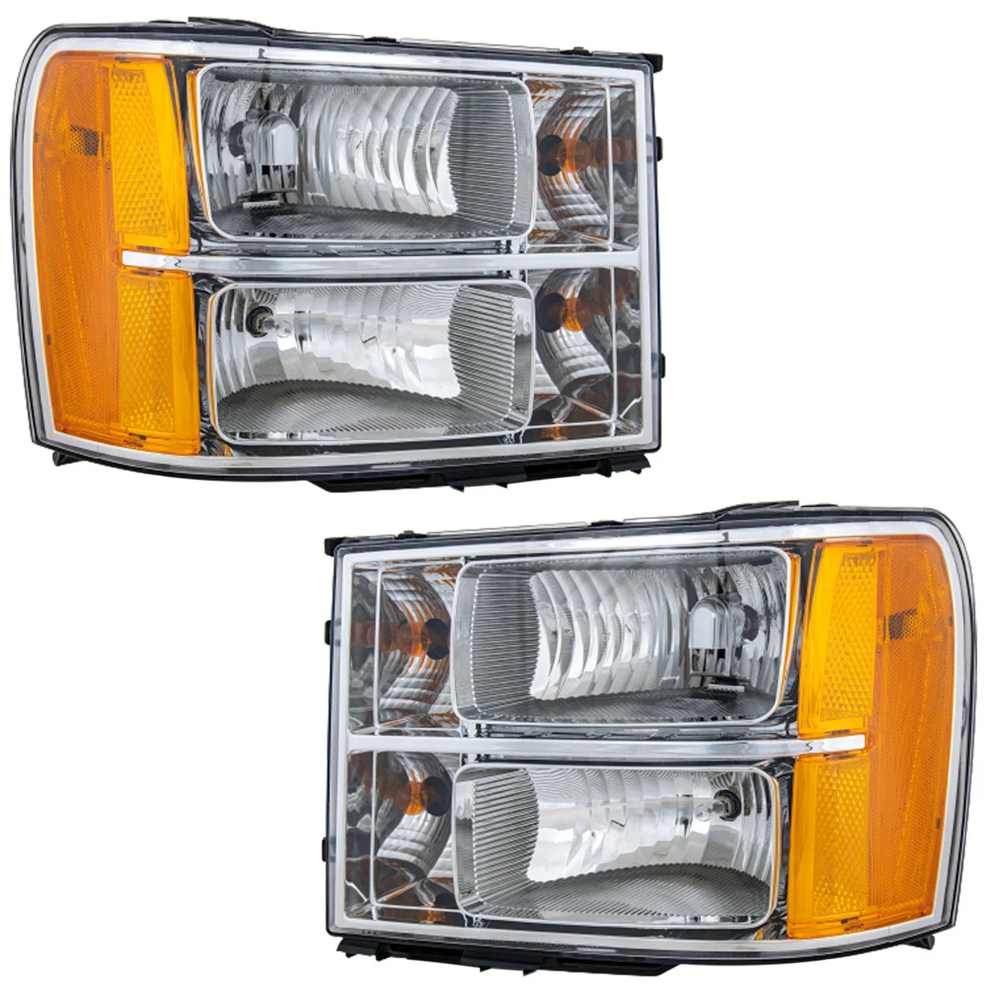 2007–2013 GMC Sierra 1500 Headlight Set Driver & Passenger Side Halogen with Bulbs | OEM Fit