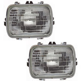 2007–2018 Ford E-350 Super Duty Headlight Set Left and Right Side Halogen w/ Bulb(s) (Set of 2) | OEM Fit