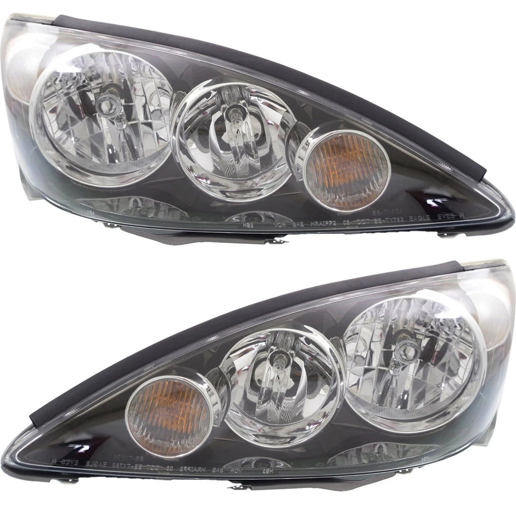 2005–2006 Toyota Camry Sedan Headlight Set Left & Right Black Housing 2Pc | OEM Fit