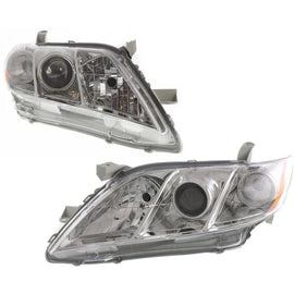 2007–2009 Toyota Camry SE/LE/XLE Headlight Set Left & Right Chrome Housing | OEM Fit