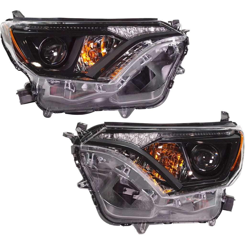2016–2018 Toyota RAV4 Headlight Set Left and Right Side Clear Lens | OEM Fit