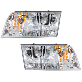 1998–2011 Ford Crown Victoria Headlight Set Driver & Passenger Side Halogen Pair 2Pc | OEM Fit