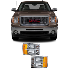 Load image into Gallery viewer, 2007–2013 GMC Sierra 1500 Headlight Set Driver &amp; Passenger Side Halogen with Bulbs | OEM Fit