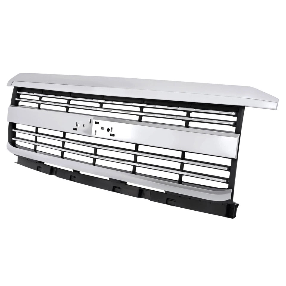 2015–2019 Chevy Silverado 2500HD/3500HD Front Upper Grille Assembly Chrome | OEM Fit