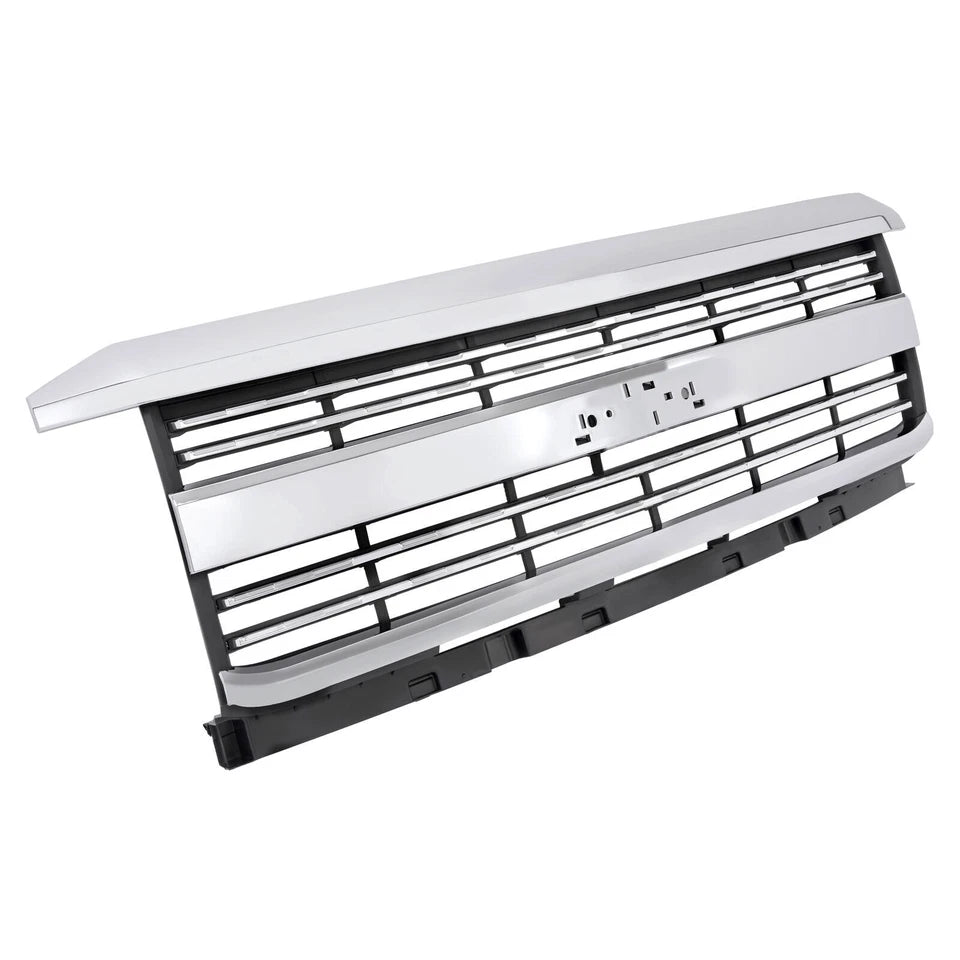 2015–2019 Chevy Silverado 2500HD/3500HD Front Upper Grille Assembly Chrome | OEM Fit