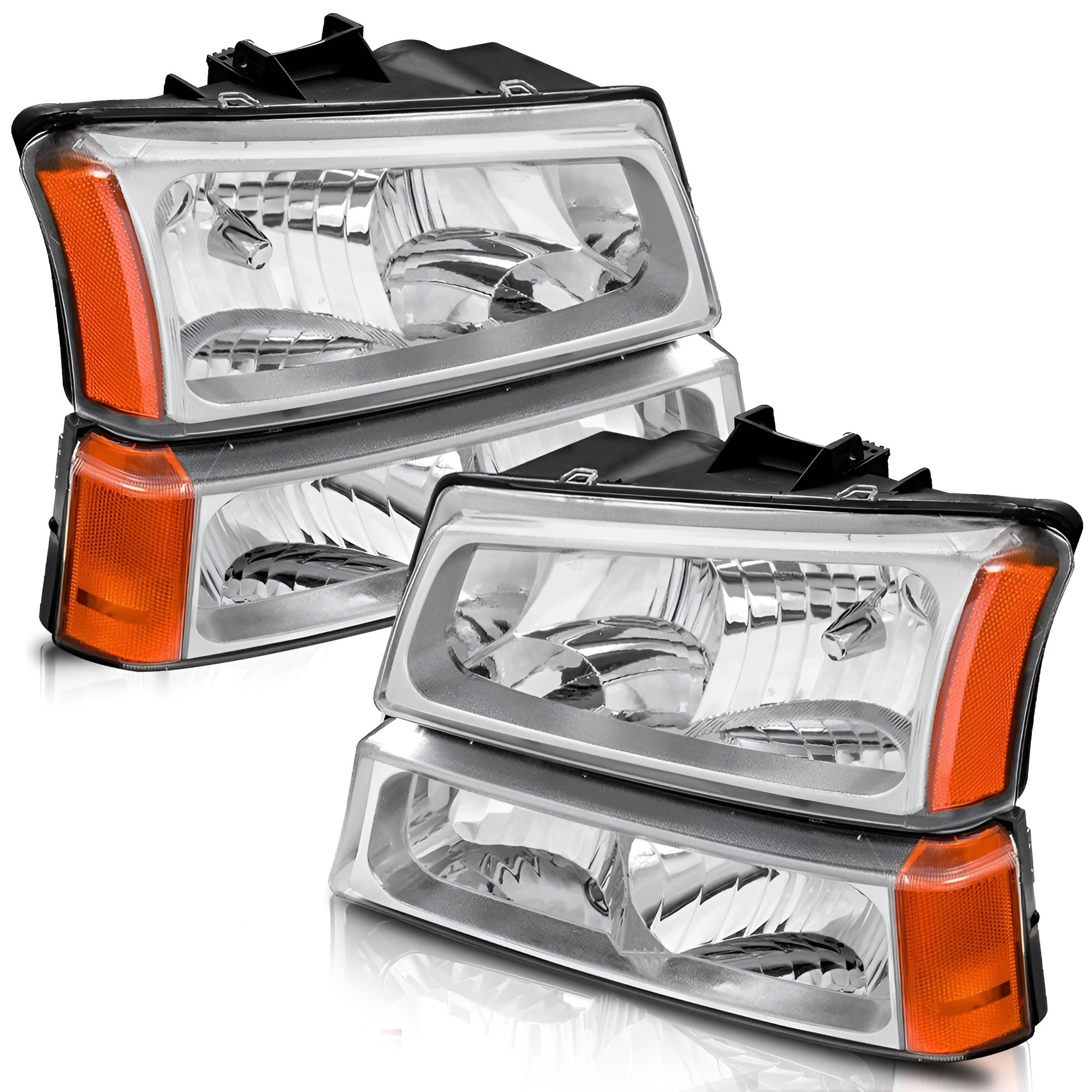 2003–2006 Chevy Silverado 1500/2500HD/3500 Chrome Housing Headlights | OEM Fit