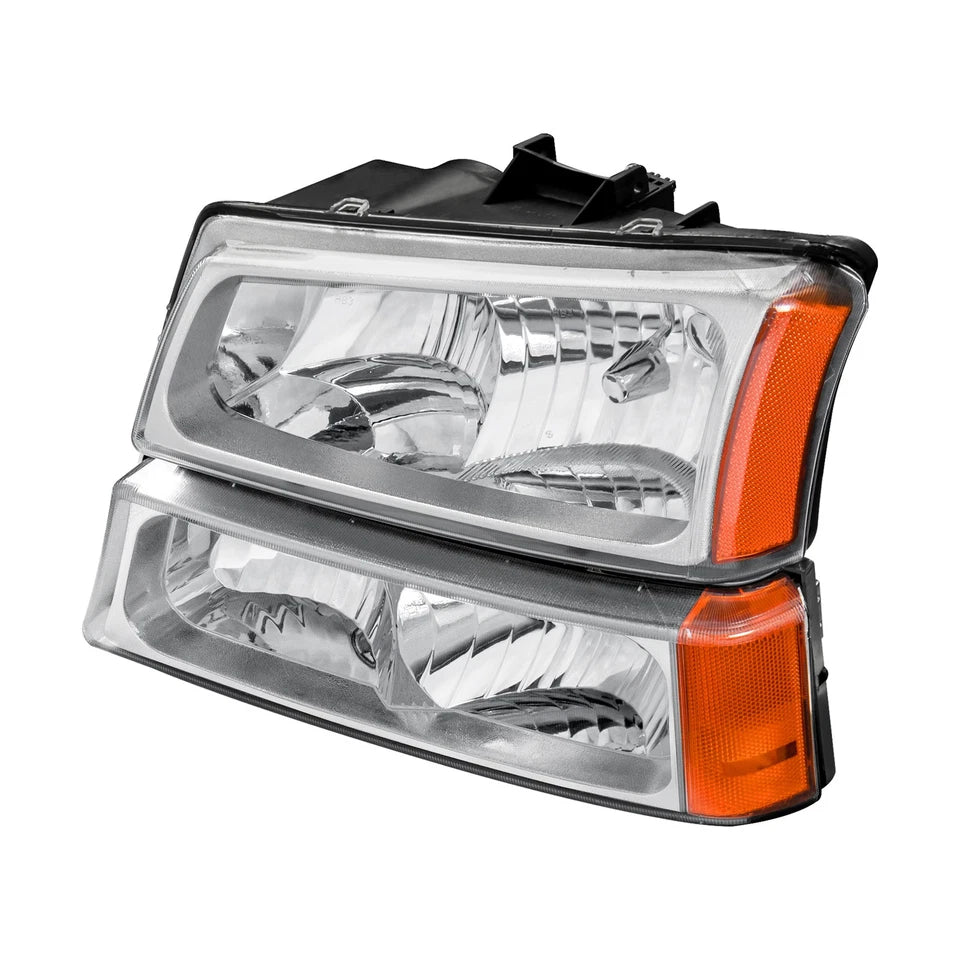 2003–2006 Chevy Silverado 1500/2500HD/3500 Chrome Housing Headlights | OEM Fit