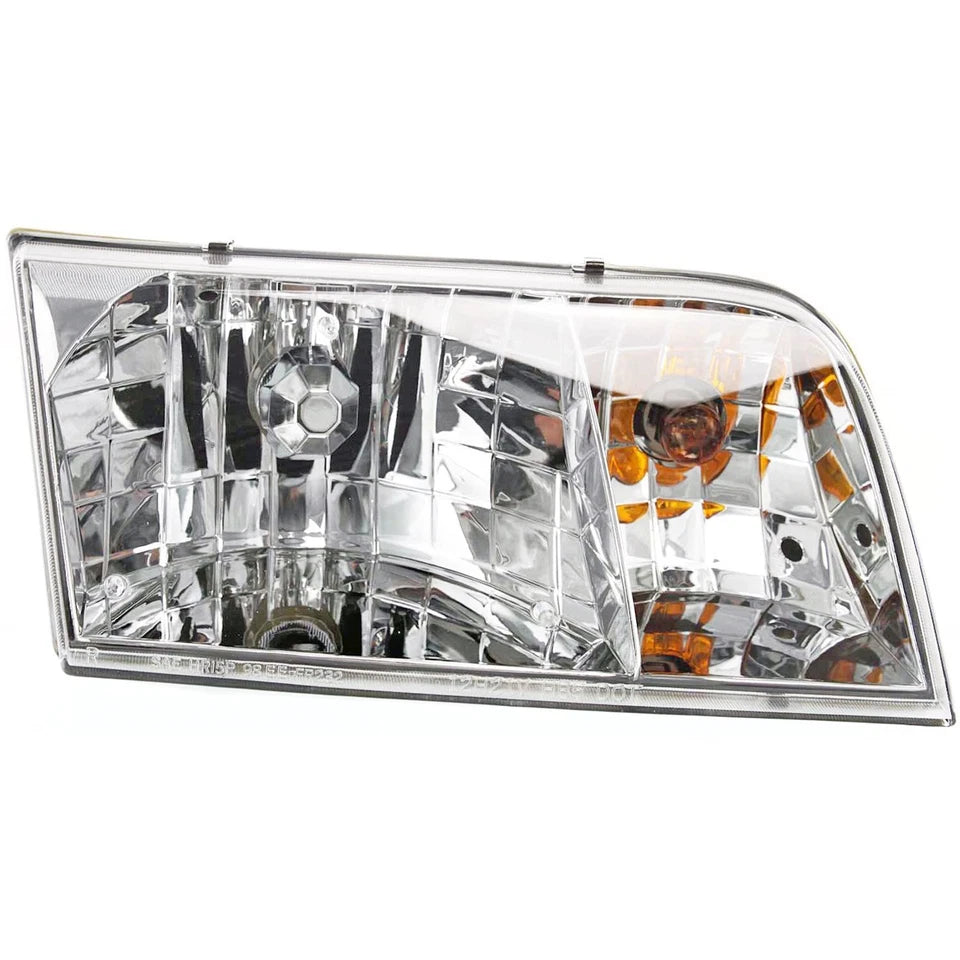 1998–2011 Ford Crown Victoria Headlight Set Left and Right Side Halogen w/ Bulb(s) (Set of 2) | OEM Fit