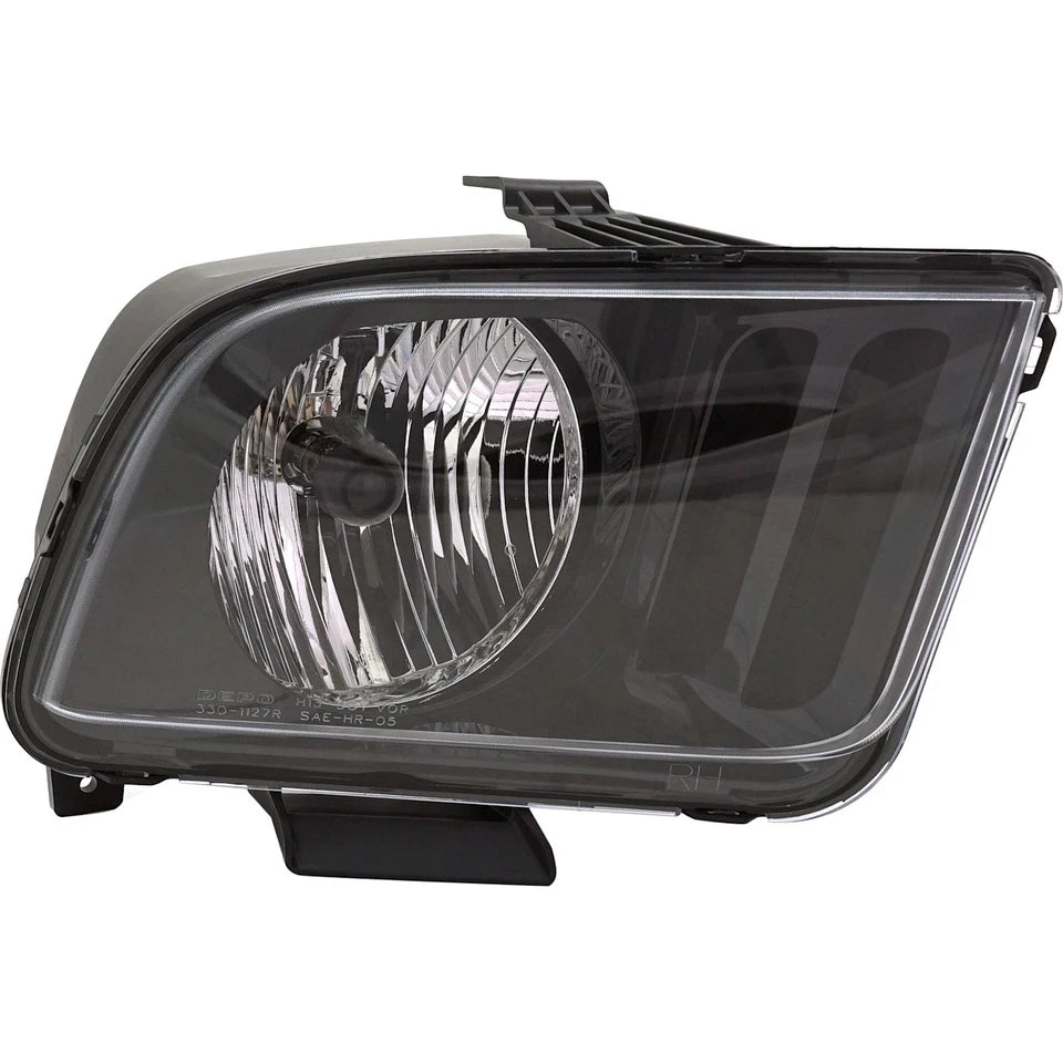 2005–2006 Ford Mustang Base / GT Headlight Set Left and Right Side Halogen w/ Bulb(s) (Set of 2) | OEM Fit