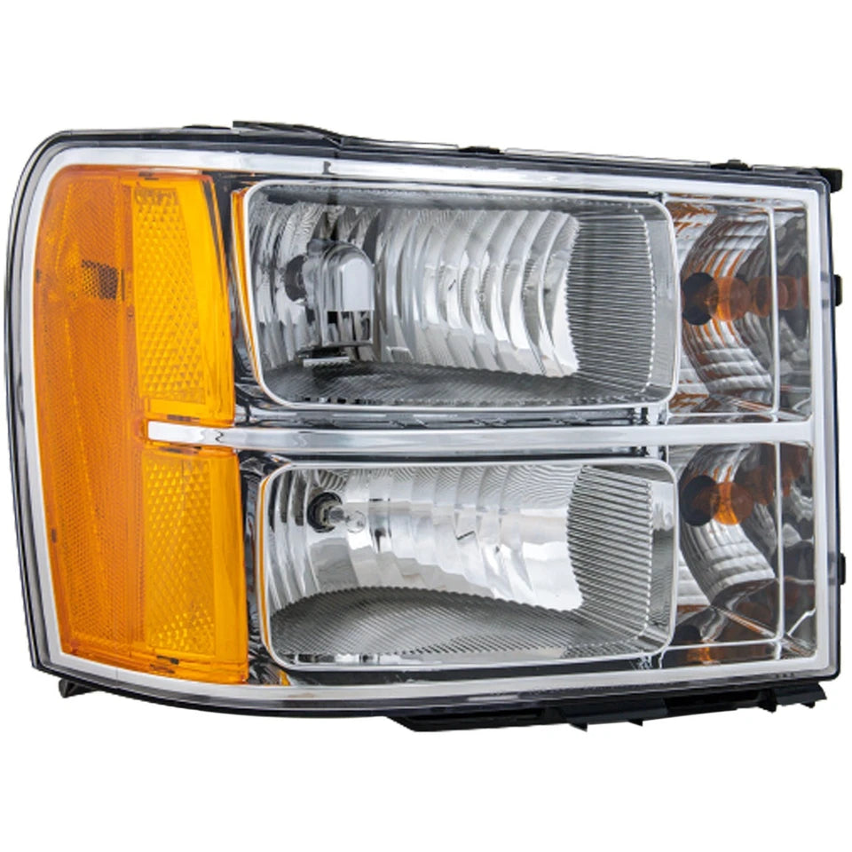 2007–2013 GMC Sierra 1500 Headlight Set Driver & Passenger Side Halogen with Bulbs | OEM Fit