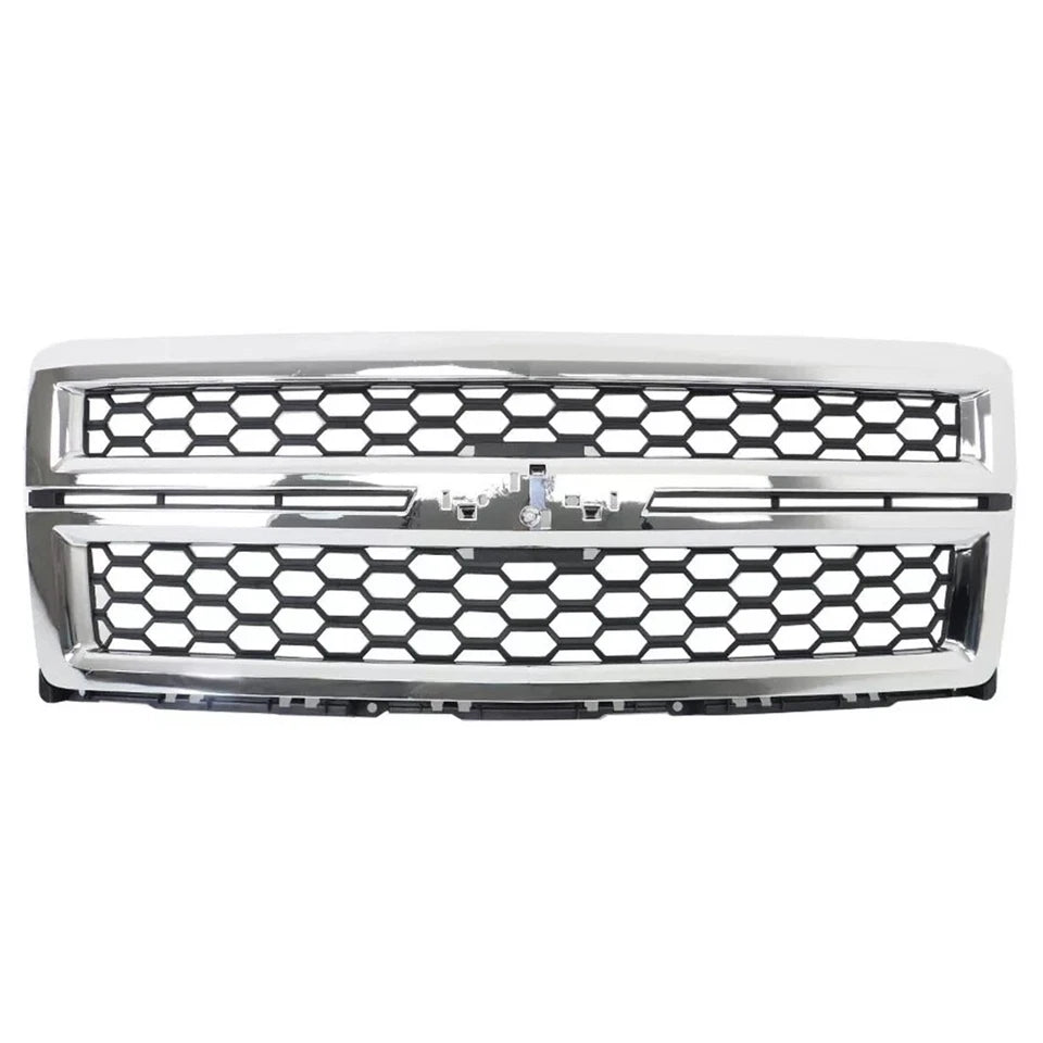 2014–2015 Chevrolet Silverado 1500 Front Upper Grille Grill Chrome | OEM Fit