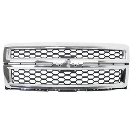 2014–2015 Chevrolet Silverado 1500 Front Upper Grille Grill Chrome | OEM Fit
