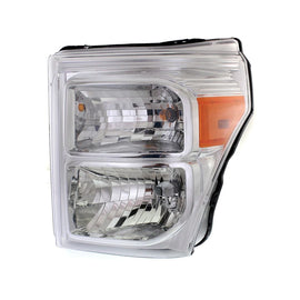 2011–2016 Ford F-250 Super Duty Headlight Set Driver & Passenger Side Halogen with Bulbs Chrome | OEM Fit