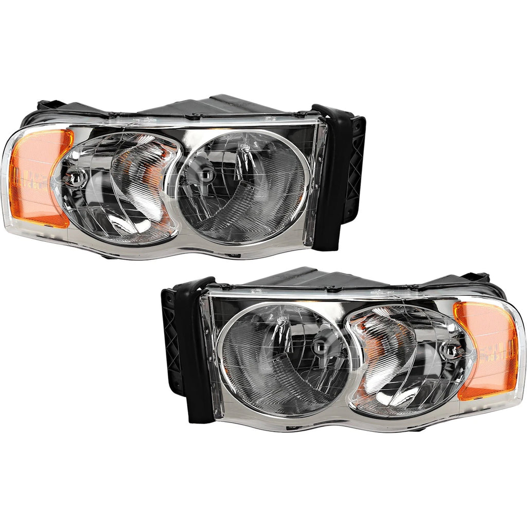 2002–2005 Dodge Ram 1500 / 2003–2005 Ram 2500 Headlight Assembly Set Left and Right Side | OEM Fit