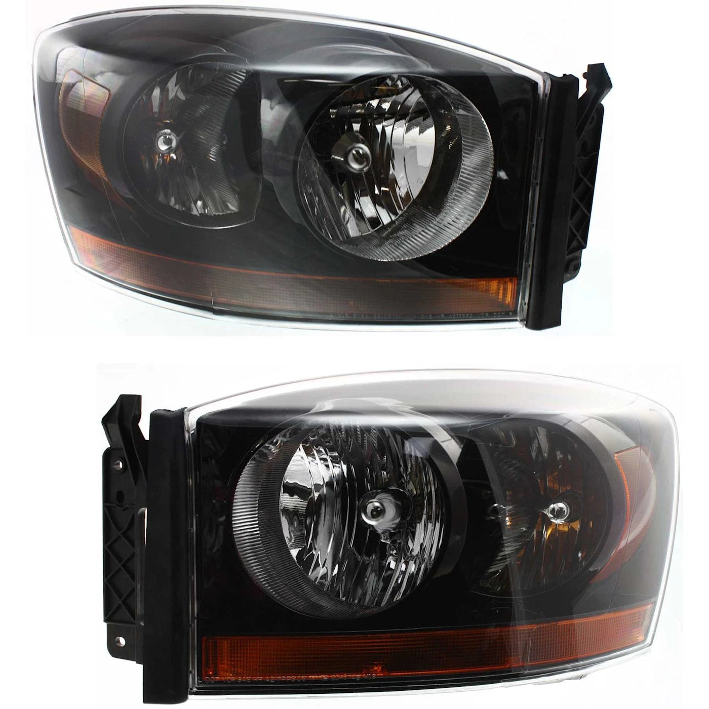 2006–2008 Dodge Ram 1500 Headlight Set Left and Right Side Black Housing w/ Bulb(s) | OEM Fit