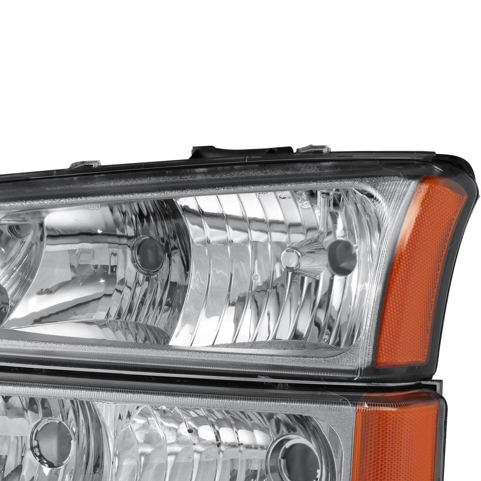 2003–2006 Chevy Silverado 1500/2500HD/3500 Chrome Housing Headlights | OEM Fit
