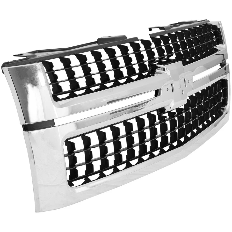 2007–2010 Chevrolet Silverado 2500 HD Grille Assembly Chrome Frame with Black Insert | OEM Fit