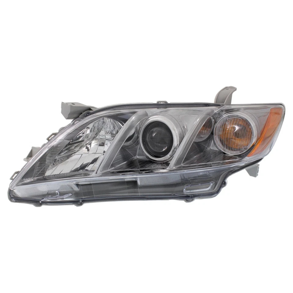 2007–2009 Toyota Camry Crystal Black JDM Amber Projector Headlight Set Pair | OEM Fit