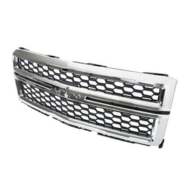 2014–2015 Chevrolet Silverado 1500 Front Upper Grille Grill Chrome | OEM Fit