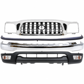 2001-2004 Toyota Tacoma Front Bumper Chrome Steel & Turn Signal Lights Kit  | OEM Fit