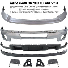 Load image into Gallery viewer, Front Bumper Chrome &amp; Bumper Brackets Kit For 2011-2014 Silverado 2500 HD 3500 HD