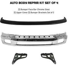 Load image into Gallery viewer, Front Bumper Chrome &amp; Bumper Upper Cover &amp; Brackets Kit For 2000-2002 Toyota Tundra Base