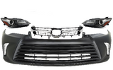 2015-2017 Toyota Camry Front Bumper Cover Primed & Headlights Assembly Kit | OEM Fit