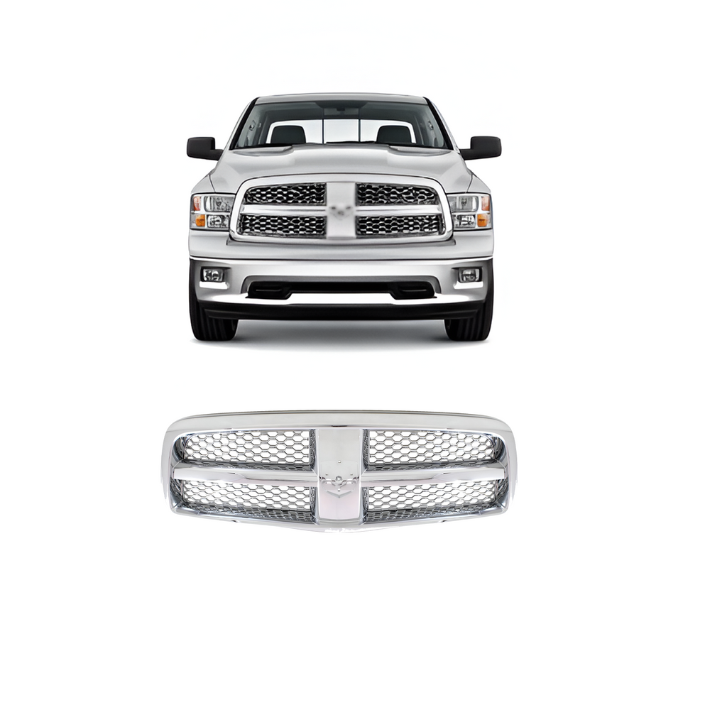 2009–2012 Dodge Ram 1500 Front Grille Chrome Plastic | OEM Fit