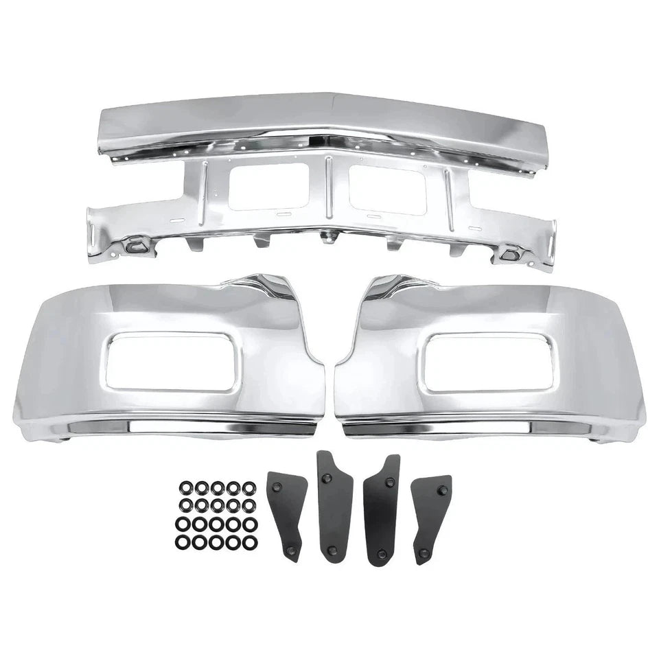 2014-2015 Chevrolet Silverado 1500 Front Bumper Chrome & Fog Lights Kit | OEM Fit