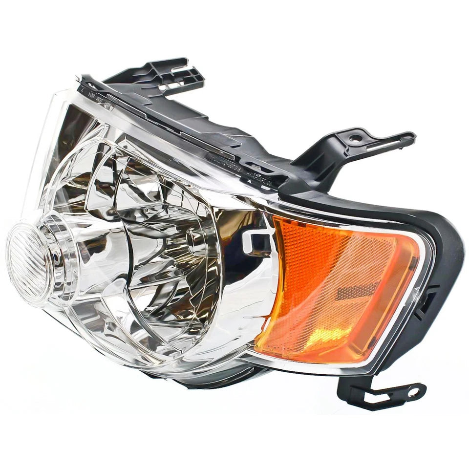 2008–2012 Ford Escape SUV Chrome Headlights Assembly W/ Amber Corner Lamps Pair | OEM Fit