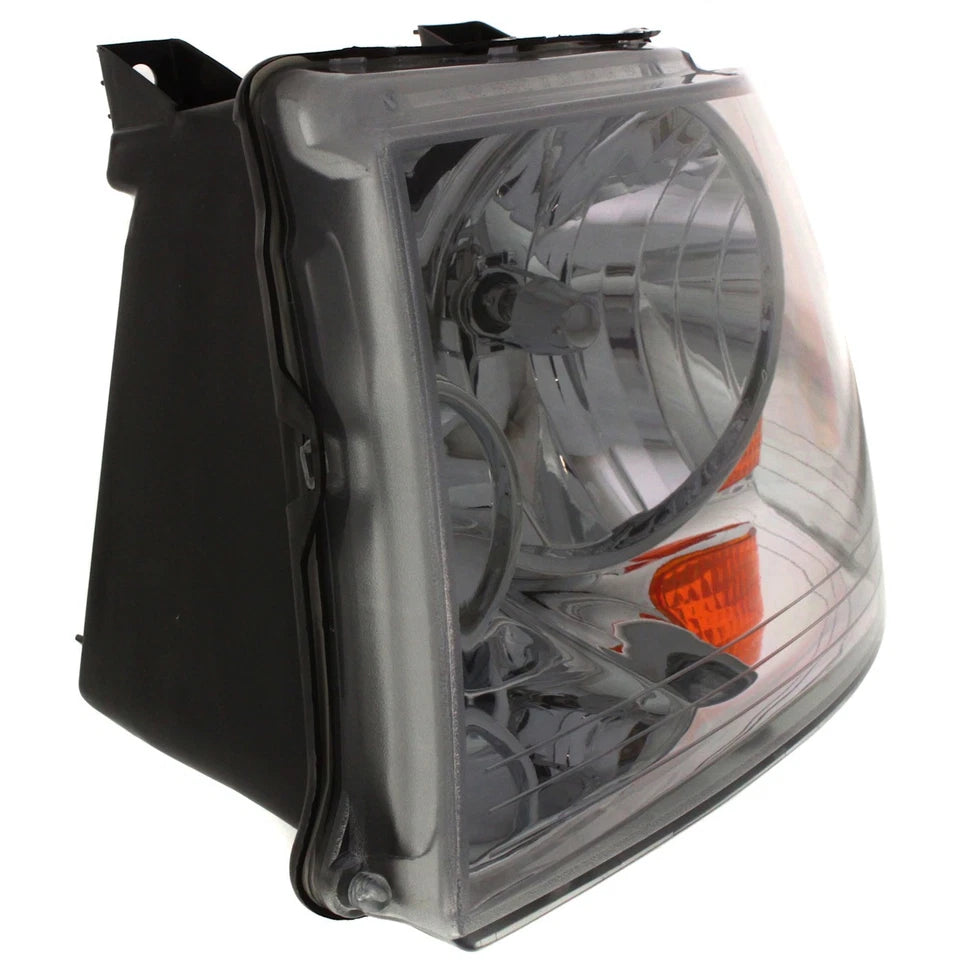 2003–2006 Ford Expedition Headlight Set Left and Right Side Chrome Halogen w/ Bulb(s) (2-Piece Set) | OEM Fit