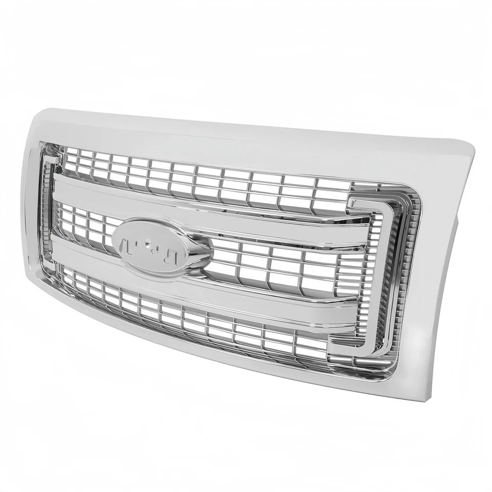 2009–2014 Ford F-150 Truck Front Upper Bumper Chrome Grille Trim DL3Z-8200-DA | OEM Fit