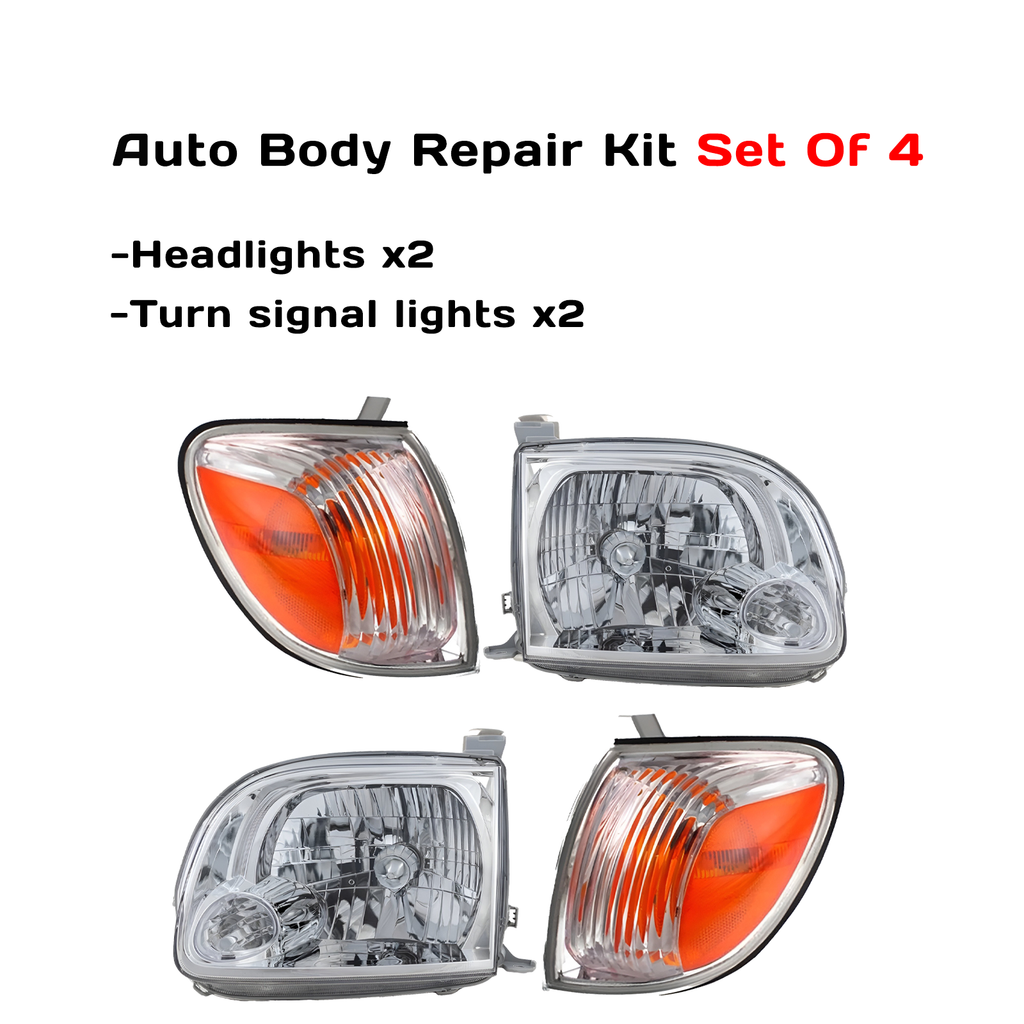 2005–2006 Toyota Tundra Headlight and Turn Signal Light Set Left and Right Side for Regular/Access Cab | OEM Fit