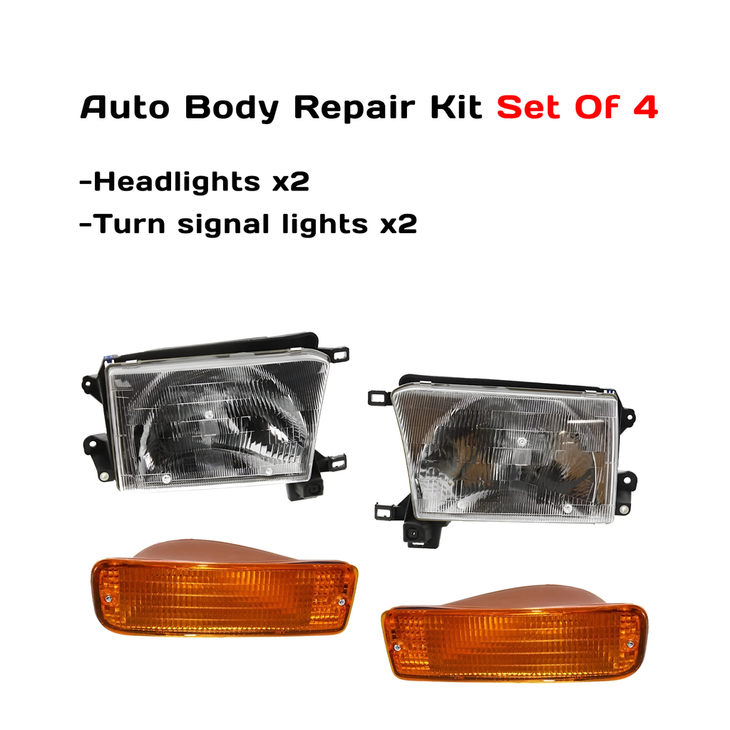 1996–1998 Toyota 4Runner Headlight Set Left and Right Side 4-Piece | OEM Fit
