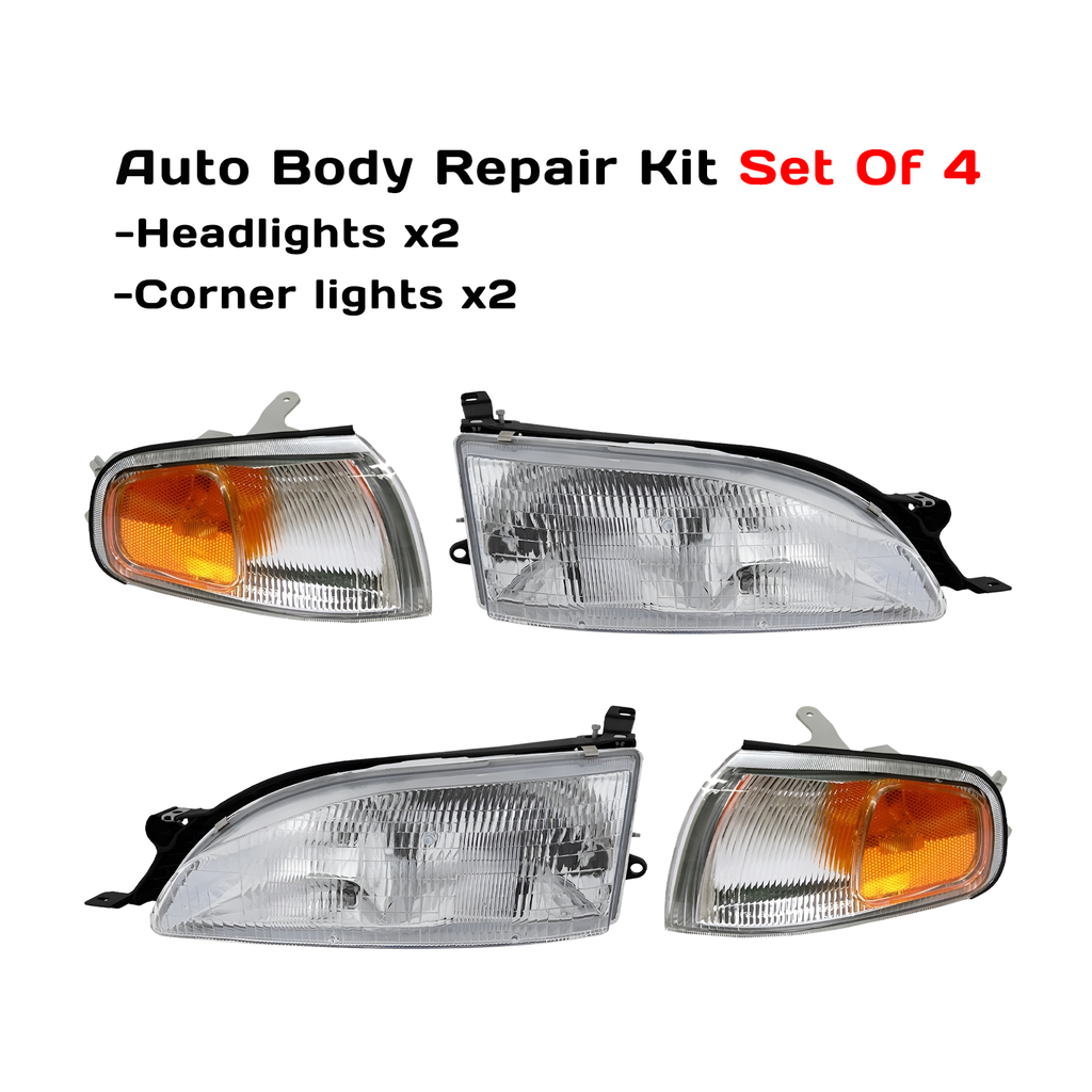 1995–1996 Toyota Camry Headlight and Corner Lights 4-Piece Kit – OEM Fit