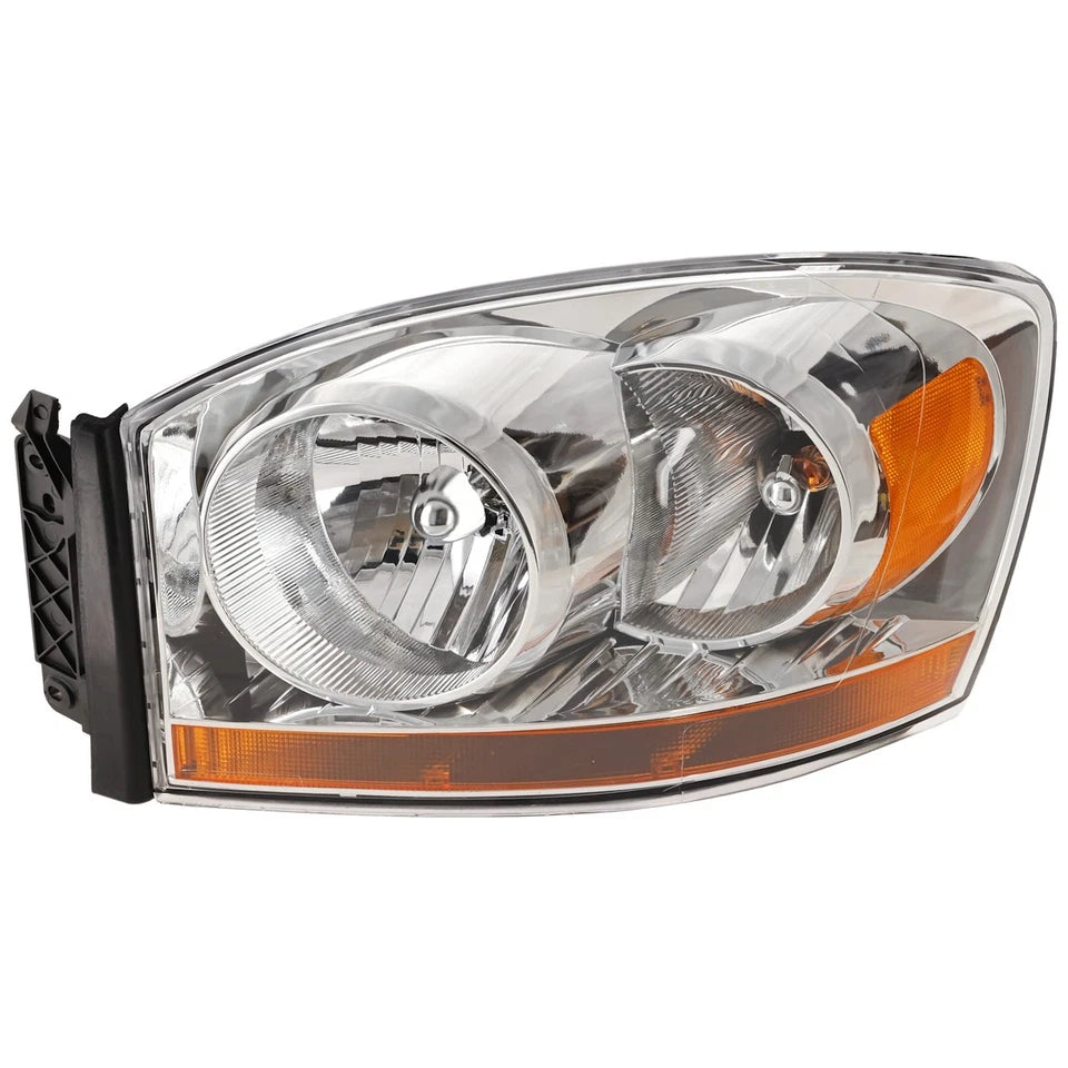 2006–2008 Dodge Ram 1500 Headlight Assembly Set Left and Right Side Chrome w/ Bulb(s) | OEM Fit
