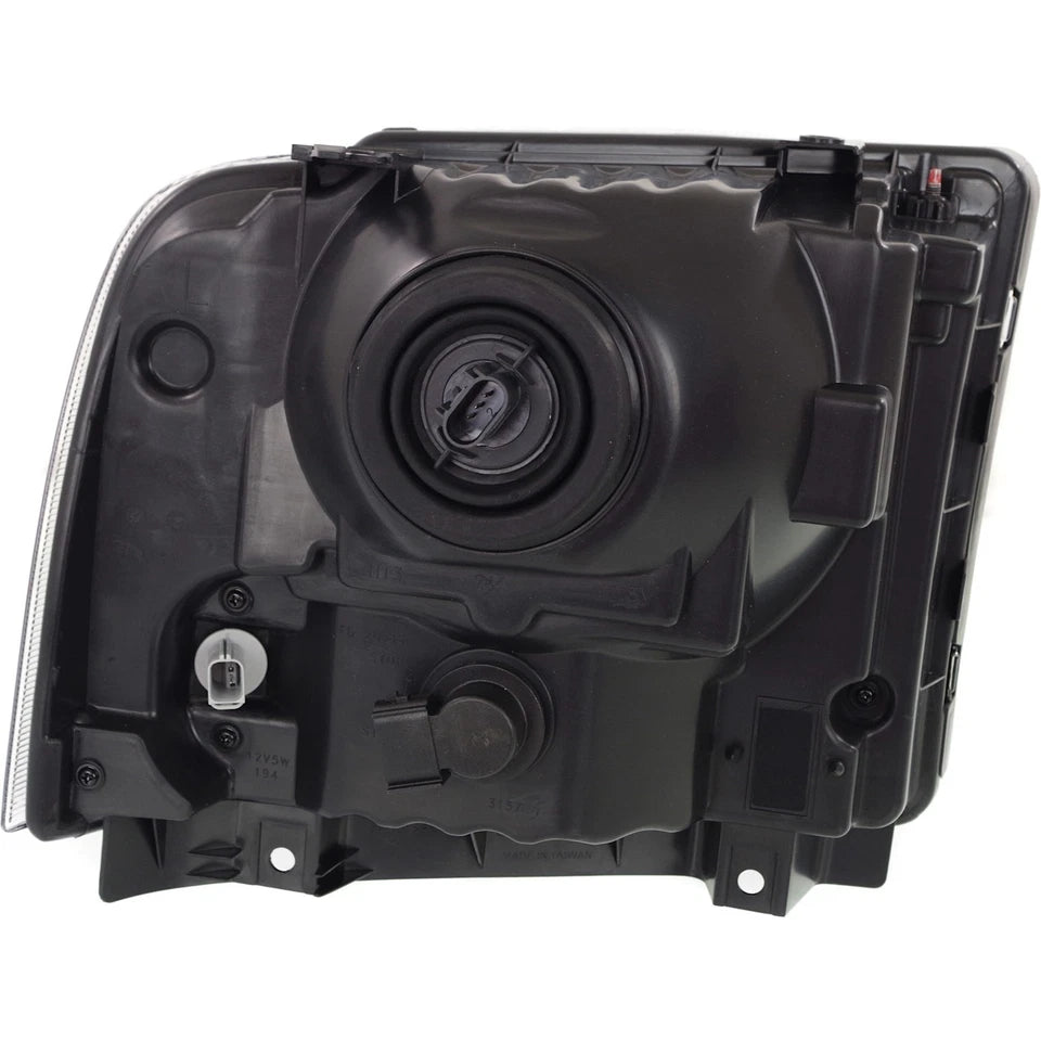 Headlights For 2005-2007 Ford F-250 Super Duty Driver & Passenger Side Halogen w/ Bulbs Black (Pair, Set of 2)